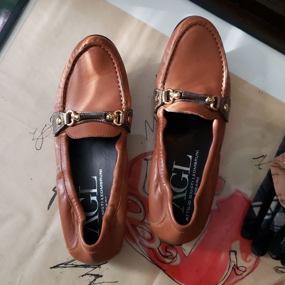 AGL genuine leather loafers